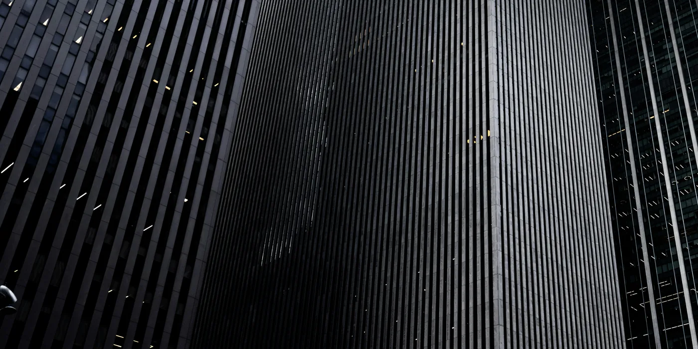 Dark high-rise facades