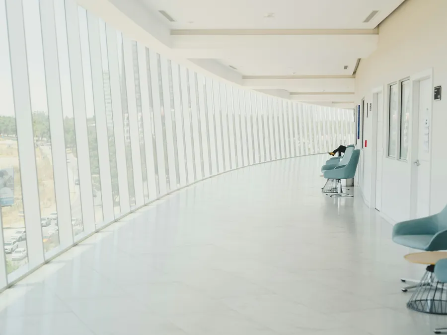 Bright corridor of a modern care facility