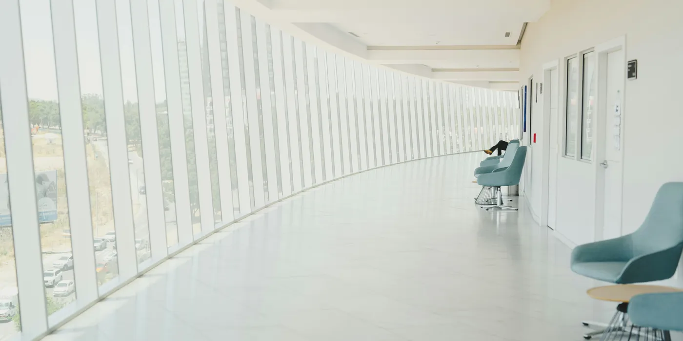 Bright corridor of a modern care facility