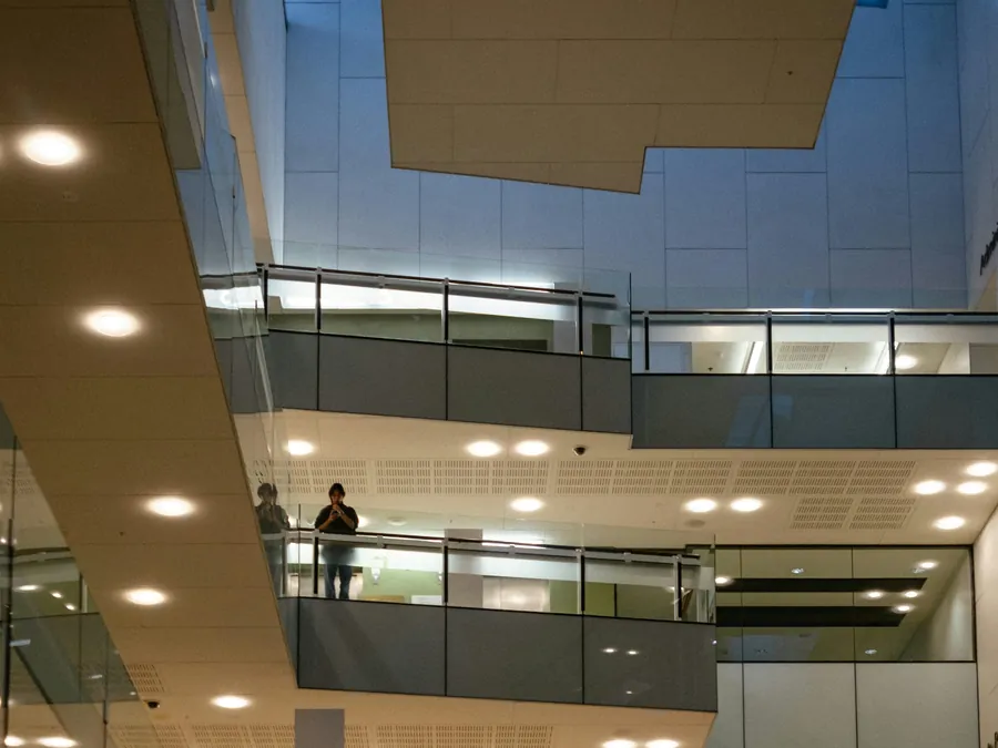Balconies of a modern institutional building