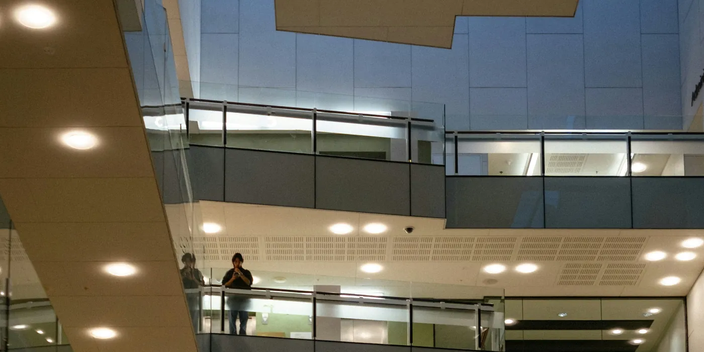 Balconies of a modern institutional building