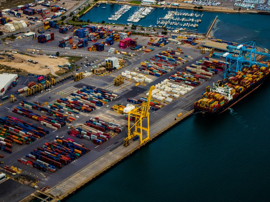 Container terminal from above